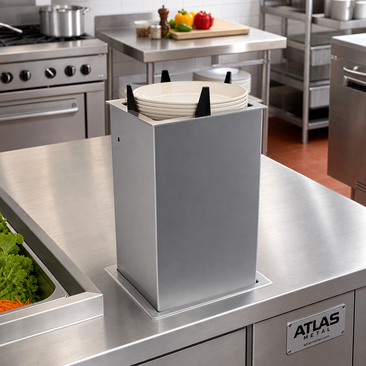 Product image #2 for Atlas Metal Drop-In Unheated Oval Platter Dispenser with Enclosed Frame