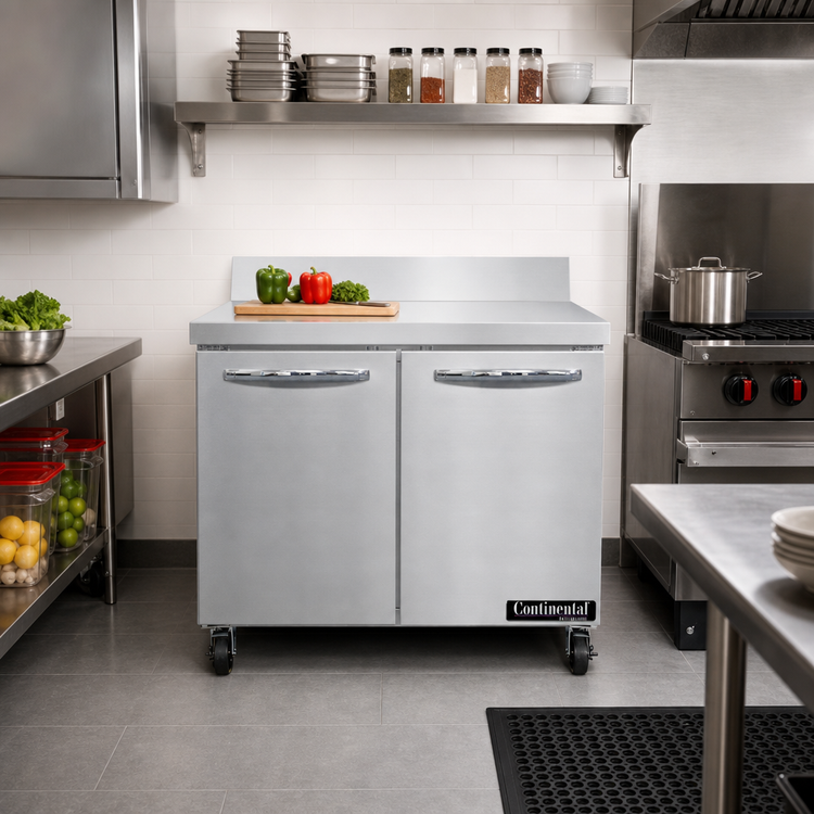 Product image #2 for Continental Refrigerator 36-Inch Two-Section Worktop Freezer with Solid Doors and 5-1/2-Inch Backsplash