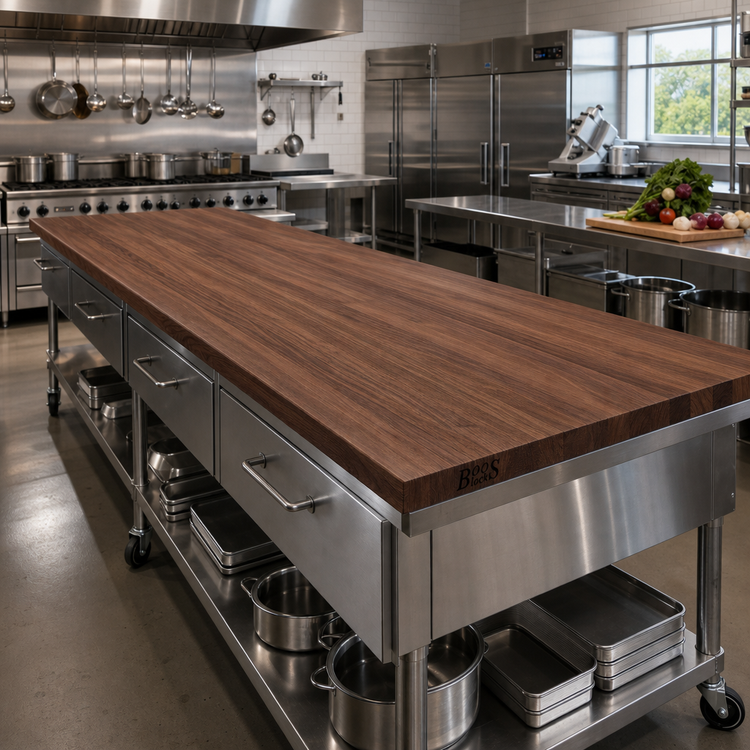 Product image #2 for John Boos Boos Block American Black Walnut Kitchen Countertop, 144-Inch x 48-Inch x 1-3/4-Inch, Full-Length Edge Grain, Penetrating Oil Finish