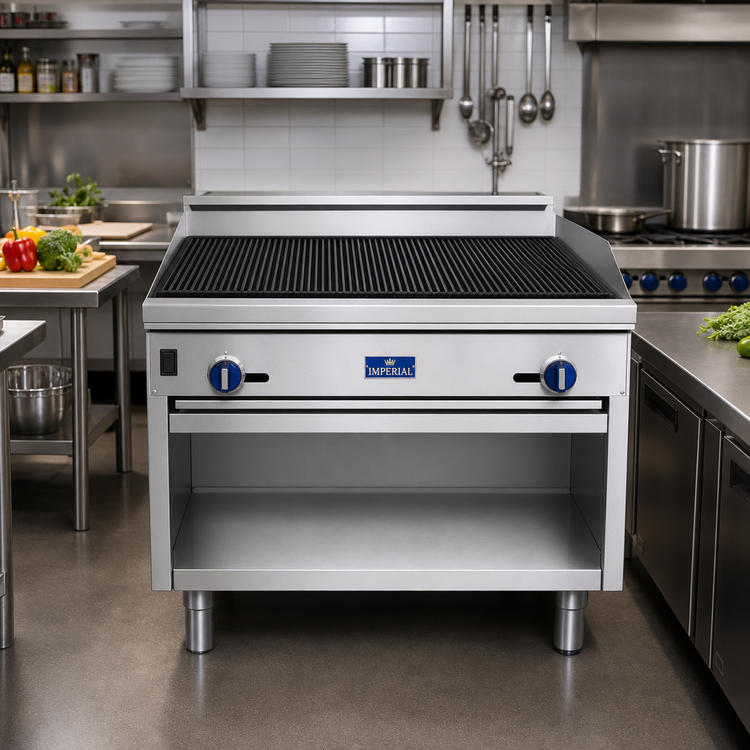 Product image #3 for Imperial Pro Series 36-Inch Gas Range-Match Radiant Charbroiler with Open Cabinet Base