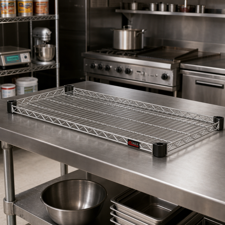 Product image #2 for Eagle Group QuadTruss Quad-Adjust 42 x 24 Inch Stainless Steel Wire Shelf