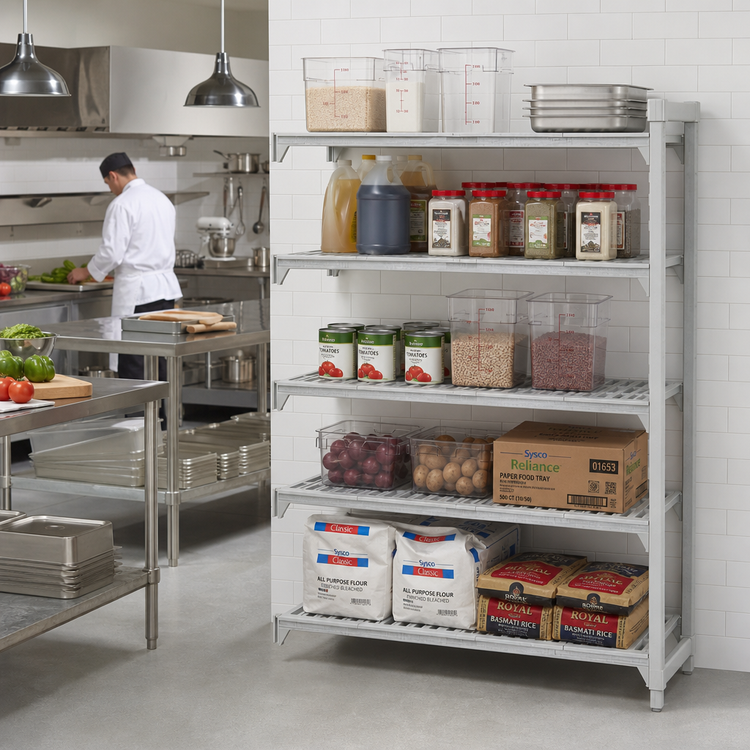 Product image #3 for Camshelving Premium 5-Tier Vented Add-On Shelving Unit, 18 x 60 x 64 Inches, Speckled Gray