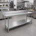 Thumbnail image #2 for Advance Tabco 144-Inch x 24-Inch Stainless Steel Work Table with 5-Inch Backsplash and Adjustable Undershelf