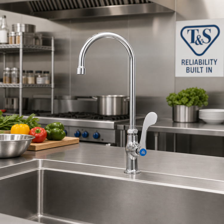 Product image #2 for T&S Brass Single Pantry Deck-Mount Faucet with 5-3/4-Inch Swivel/Rigid Gooseneck and 1.5 GPM VR Aerator