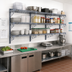Thumbnail image #2 for Quantum Store Grid Medium-Duty Wall-Mount Starter Kit with 6 Shelves, Gray Epoxy