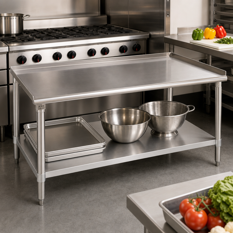 Product image #2 for John Boos Stallion 15" x 30" Stainless Steel Equipment Stand with Adjustable Undershelf