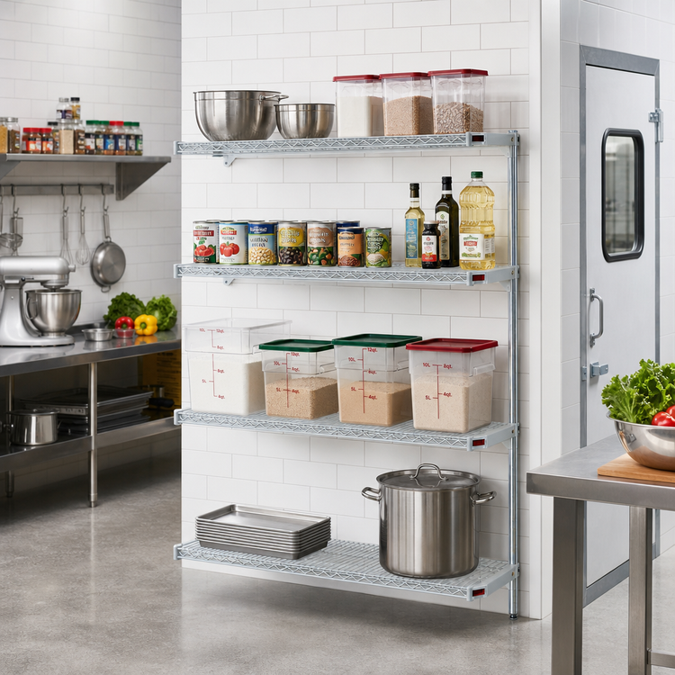 Product image #2 for EAGLEbrite 4-Tier Add-On Wire Shelving Unit, 42 x 24 x 74 Inches, Zinc Finish
