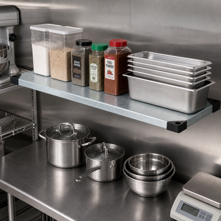 Product image #2 for Quantum 42 Inch x 21 Inch Solid Galvanized Steel Shelf with Marine Edge
