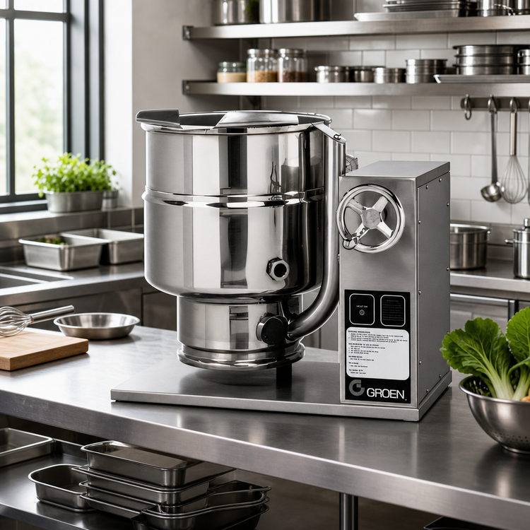 Product image #2 for Groen TDBC-20C 20 Qt Electric Countertop Tilting Steam-Jacketed Kettle, 2/3 Jacket, Classic Controls
