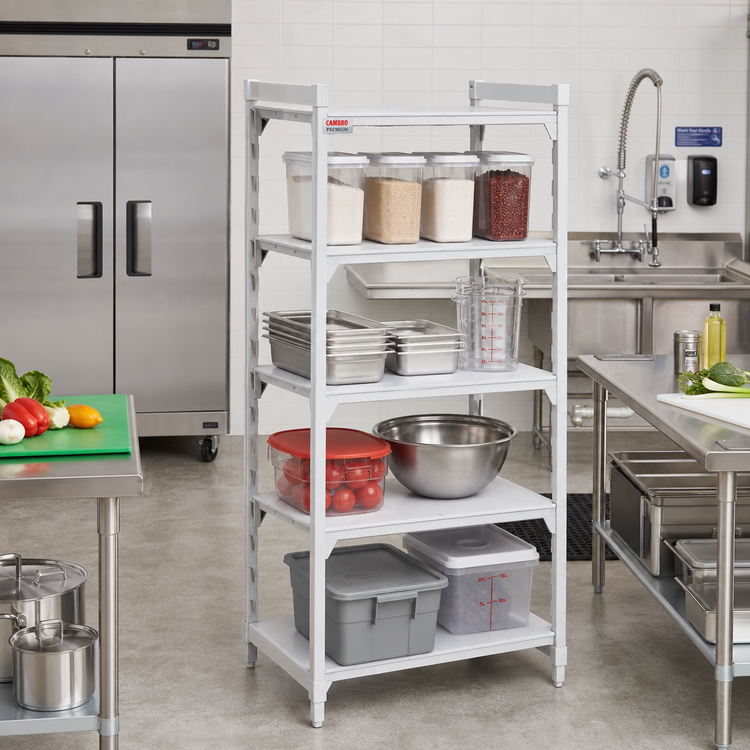 Product image #3 for Cambro Camshelving Premium 24" x 24" x 84" 4-Shelf Solid Stationary Starter Unit