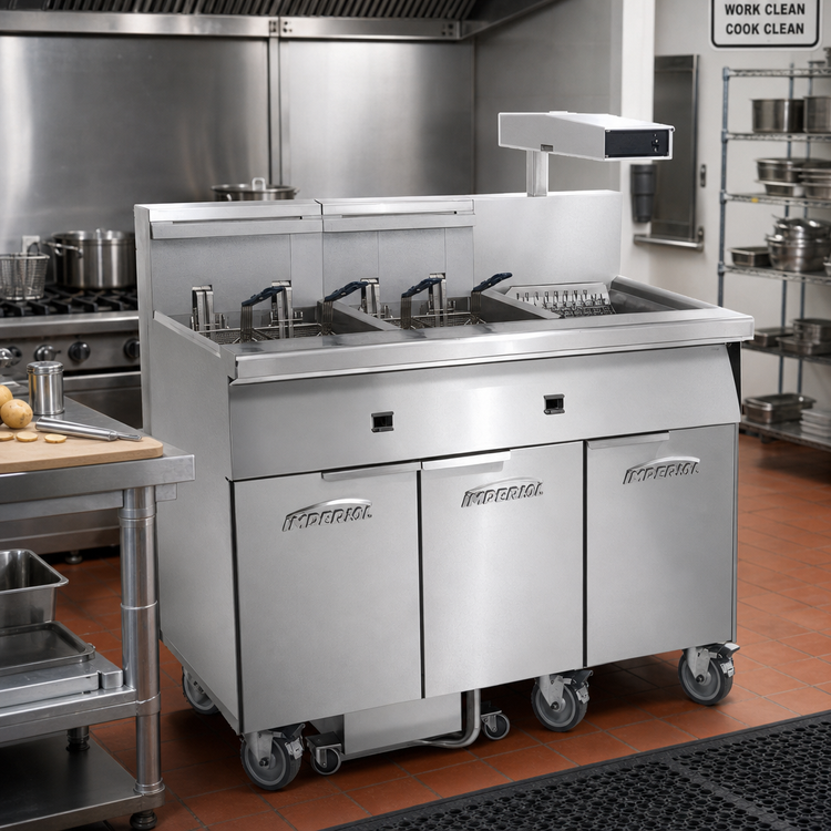 Product image #2 for Imperial Electric Floor Fryer, 2-Tank 50 lb. Each, Built-In Filter System, Dump Station