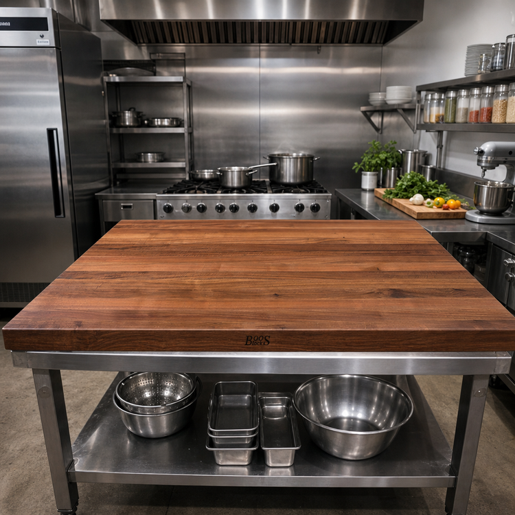 Product image #2 for John Boos Boos Block 48 Inch x 36 Inch American Black Walnut Edge Grain Kitchen Countertop