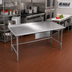 Thumbnail image #2 for Eagle Deluxe Series 48-Inch x 30-Inch Stainless Steel Work Table with Rear Upturn and Tubular Base