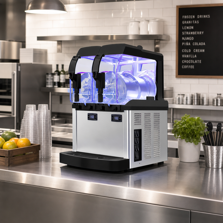 Product image #2 for Crathco SP 2 LED UV 2-Bowl Countertop Frozen Granita and Cold Cream Dispenser