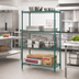 Thumbnail image #2 for Eagle Group Valu-Gard 4-Tier Starter Wire Shelving Unit, 48W x 24D x 74H, Green Epoxy