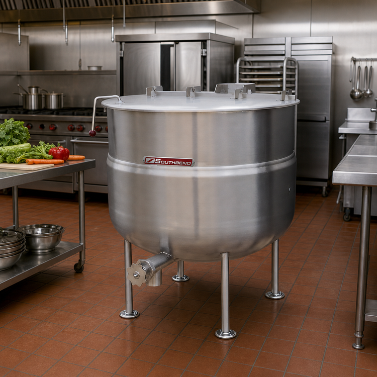 Product image #2 for Southbend Steam KDLS-150 Stationary Direct Steam Quad-Leg Kettle, 150 Gallon Capacity