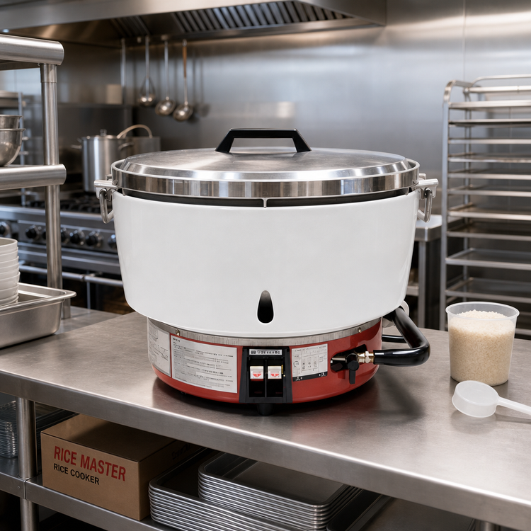 Product image #2 for RiceMaster Countertop Natural Gas Commercial Rice Cooker, 55 Cup Uncooked Capacity