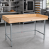 Thumbnail image #2 for John Boos 96 x 36-Inch Baker's Top Wood Work Table with Northern Hard Rock Maple Top and Stainless Steel Base