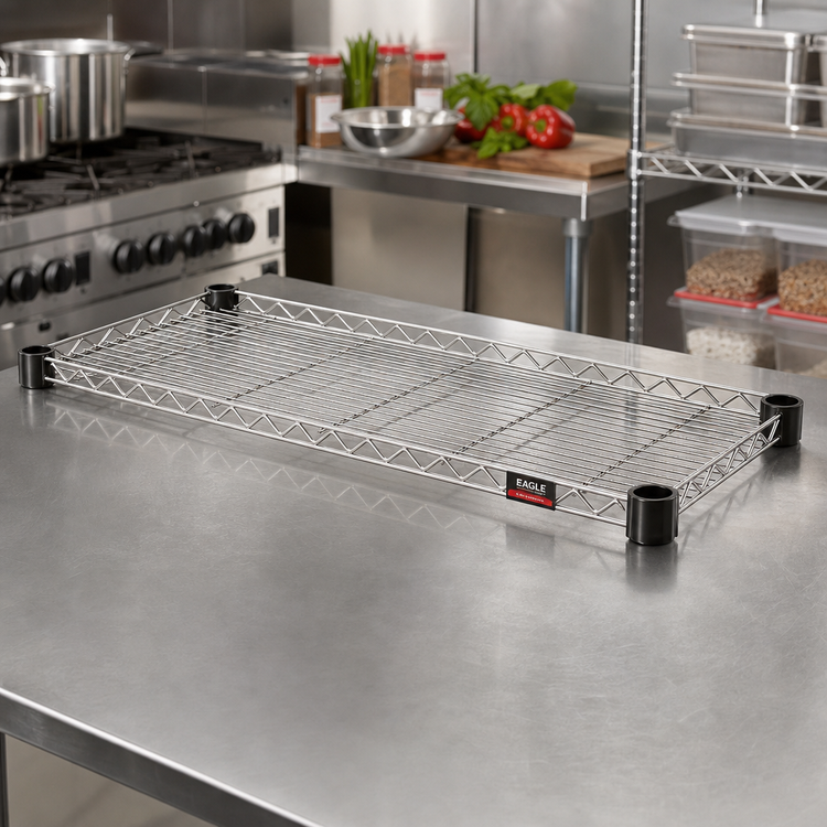 Product image #2 for Eagle QuadTruss Quad-Adjust 54"W x 21"D Stainless Steel Wire Shelf, 600 lb Capacity