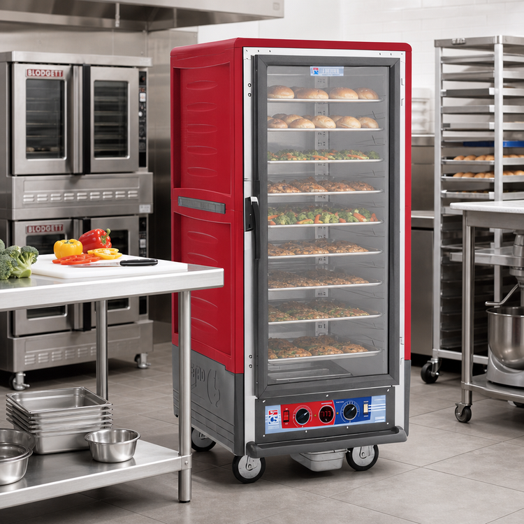 Product image #2 for Metro C5 3 Series Insulation Armour 3/4-Height Heated Holding and Proofing Cabinet with Clear Polycarbonate Door, Low-Watt, Red