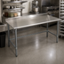 Thumbnail image #2 for BlendPort Deluxe Series 84-Inch x 24-Inch Stainless Steel Work Table with Rear Upturn and Galvanized Tubular Base