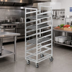 Thumbnail image #2 for Channel Manufacturing 439A6 Aluminum Cafeteria Tray Rack Cart, Single Section, 64"H, End Load, 20-Tray, 14" x 18" Trays, 5" Spacing