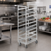 Thumbnail image #2 for Channel Standard Series Aluminum Cafeteria Tray Rack Cart, Single Section, 64 Inch High, End Load, 20 Tray Capacity