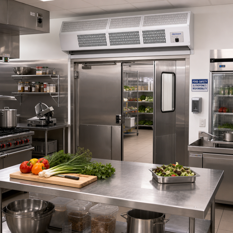 Product image #2 for Berner Commercial High Performance Series 96-Inch Heated Air Curtain, Electric Heat, 28 kW, 2 Motors