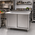 Thumbnail image #2 for Spec-Master Stainless Steel Enclosed Work Table with Sliding Doors, 72 x 30 Inches