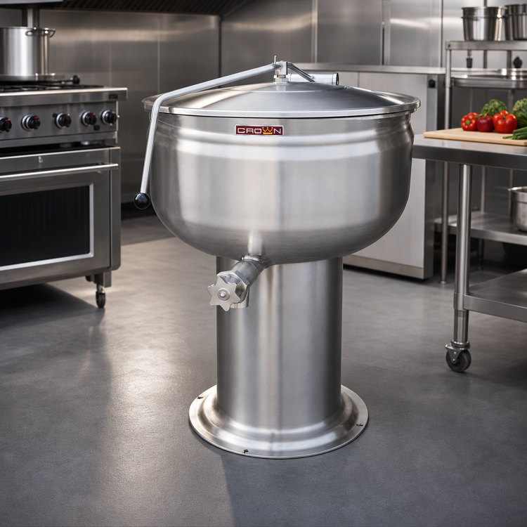 Product image #2 for Crown DP-20F 20 Gallon Direct Steam Full Jacketed Stationary Kettle