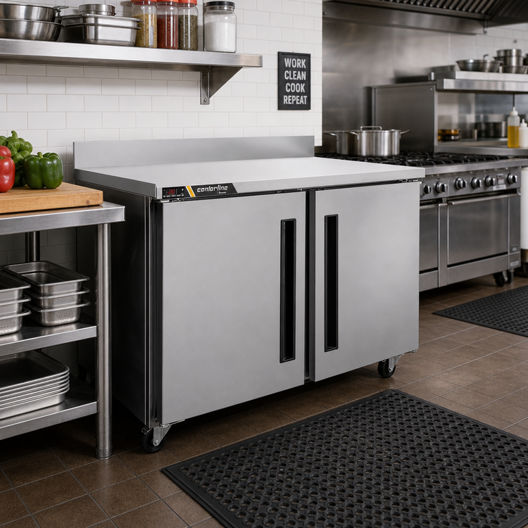 Product image #2 for Traulsen Centerline 48-Inch 2-Section Compact Undercounter Worktop Freezer with Solid Doors