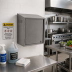 Thumbnail image #2 for Eagle Group WCH-24C-RL Wall-Mounted Stainless Steel Chemical Storage Cabinet with Right-Hinged Locking Door, 24 x 15 x 28 Inches