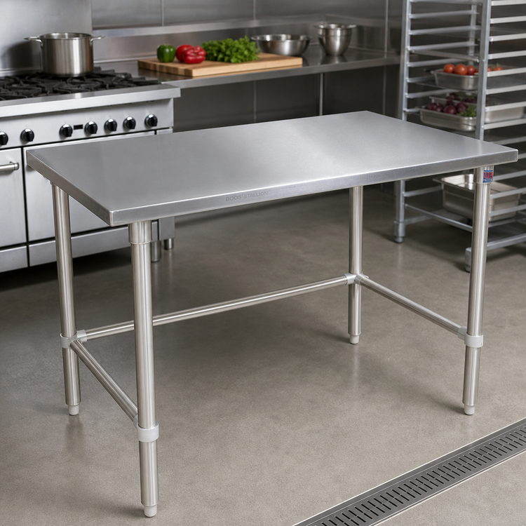 Product image #2 for John Boos Stallion 60-Inch x 30-Inch Stainless Steel Flat Top Work Table with Safety Edge