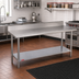 Thumbnail image #2 for Duke 120-Inch x 24-Inch Stainless Steel Work Table with 4.59-Inch Riser and Galvanized Undershelf and Posts