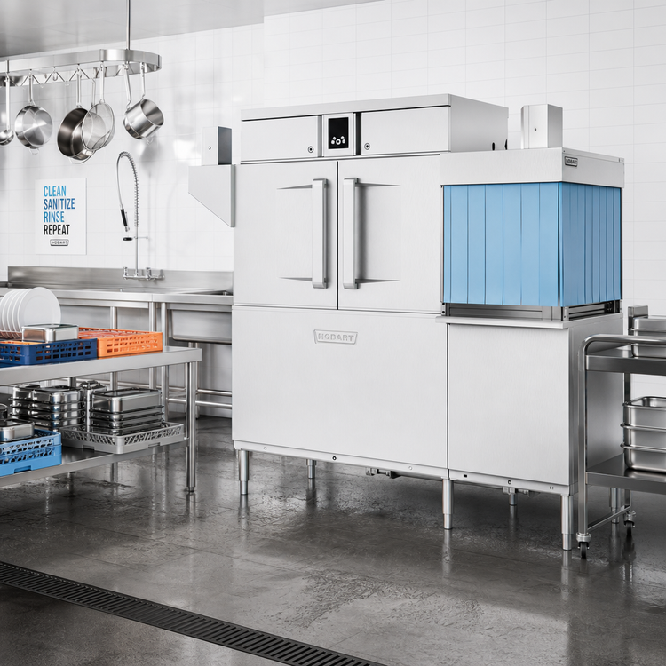 Product image #2 for Hobart CL66C-DWR Steam Single-Tank High-Temperature Rack Conveyor Dishwasher with Drain Water Energy Recovery