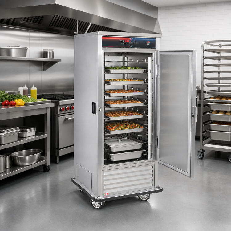 Product image #2 for FWE Mobile Dual-Temp Heated & Refrigerated Holding Cabinet, 10 Full-Size or 20 Half-Size Pan Capacity