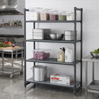 Thumbnail image #2 for Cambro Camshelving® Basics Plus CBU216072VS4580 4-Tier Stationary Shelving Starter Unit, 21" x 60" x 72", 3 Vented + 1 Solid, Brushed Graphite