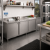 Thumbnail image #2 for BK Resources Dual-Access Stainless Steel Chef Table Cabinet Base with Locking Hinged Doors, 120 x 30 Inches