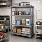 Thumbnail image #2 for Quantum Millenia QP215486VS-4 54"W x 21"D x 86"H Gray Polymer Shelving Starter Unit, 4 Shelves