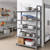 Thumbnail image #2 for Cambro Camshelving Elements XTRA 5-Shelf Vented Stationary Add-On Unit, 24 x 21 x 84 Inches, Speckled Gray