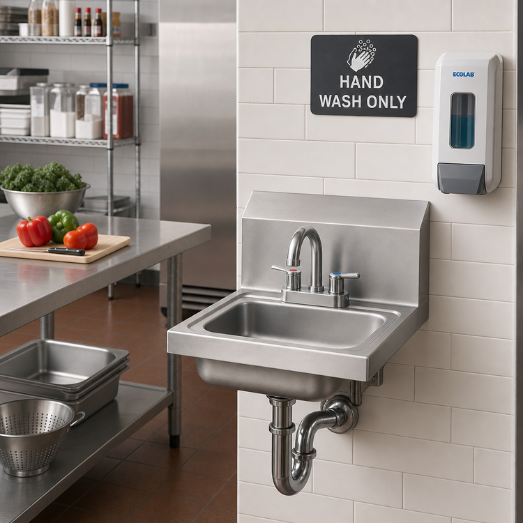 Product image #2 for Vollrath Wall-Mount Hand Sink with Strainer, 17 x 15 Inch, 2-Hole