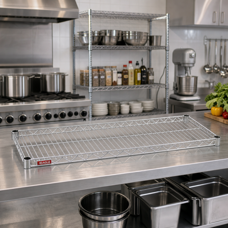 Product image #2 for Eagle Group QuadTruss 60" W x 14" D Stainless Steel Wire Shelf