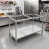 Thumbnail image #2 for Stainless Steel Poly-Top Work Table Frame with Undershelf, 72