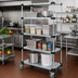 Thumbnail image #2 for Quantum Mobile Wire Shelving Cart with 4 Solid Galvanized Steel Shelves, 36