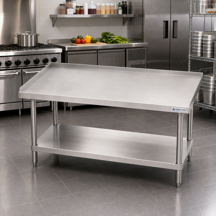 Product image #2 for Advance Tabco Special Value 48" W x 30" D Stainless Steel Equipment Stand with Adjustable Undershelf