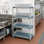 Thumbnail image #2 for Metro MetroMax i PR48X4 4-Tier Stationary All-Polymer Drying Rack with Tray and Pan Racks, 48W x 24D