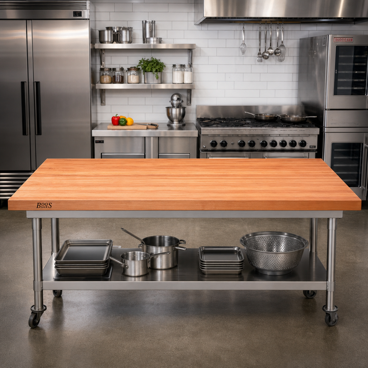 Product image #2 for Boos Block American Cherry Edge Grain Kitchen Countertop, 96 Inch x 32 Inch x 2-1/4 Inch, Varnique Finish