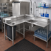 Thumbnail image #2 for Eagle Group 72-Inch Left-to-Right Corner Soiled Dishtable with 20 x 20 x 5 Sink, 16-Gauge 304 Stainless Steel