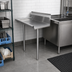 Thumbnail image #2 for Klinger's Trading Clean Straight Dish Table, 24 x 30 Inch, 16-Gauge 304 Stainless Steel, 9 Inch Backsplash, Right-to-Left