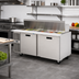 Thumbnail image #2 for Two-Section Refrigerated Salad Prep Table, 72 Inch, 30-Pan Mega Top, Side-Mounted Self-Contained Refrigeration